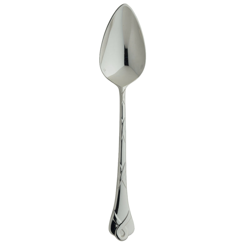 Silver-plated Paris serving spoon with  ribbon motif by Ercuis.