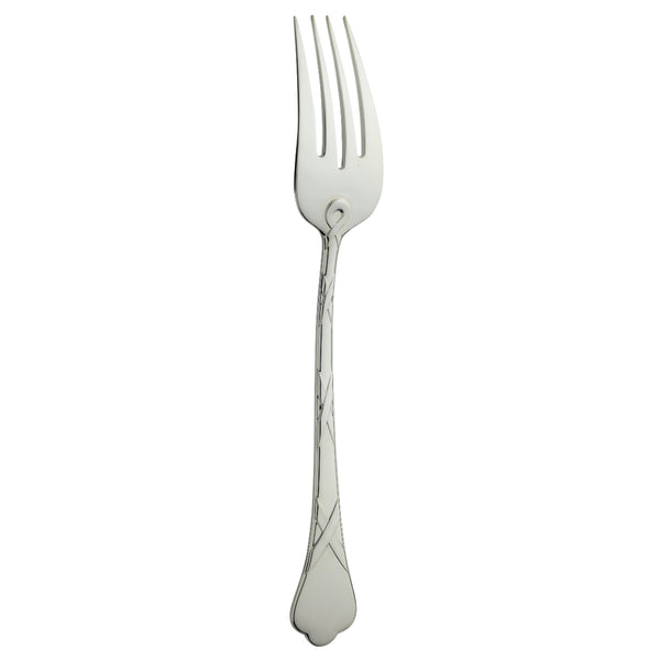 Elegant French design serving fork for refined dining service.