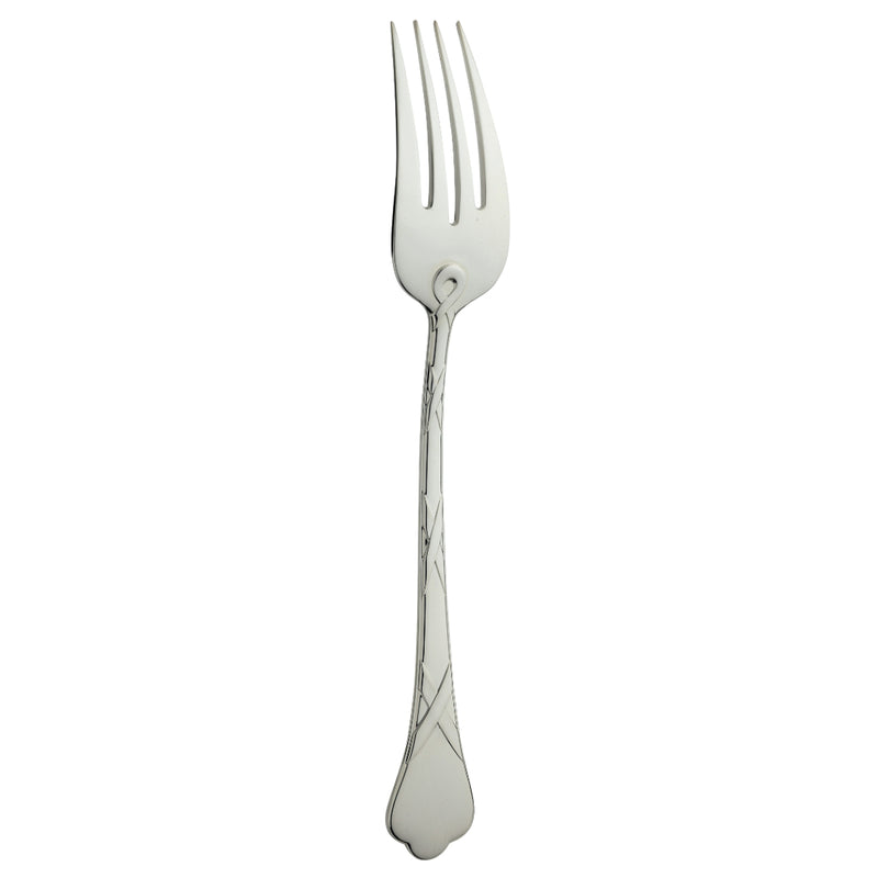 Elegant French design serving fork for refined dining service.