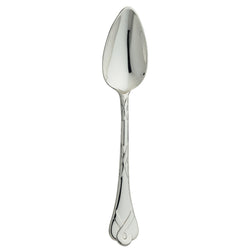 Silver-plated Paris place spoon with ribbon motif handle.