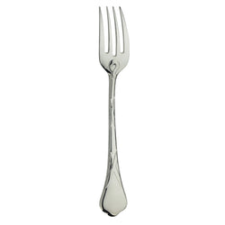 Silver-plated Paris salad fork with French ribbon motif handle by Ercuis.