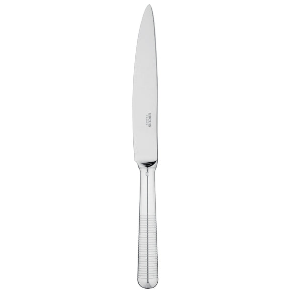 Silver-plated Transat dinner knife with engraved horizontal handle by Ercuis.