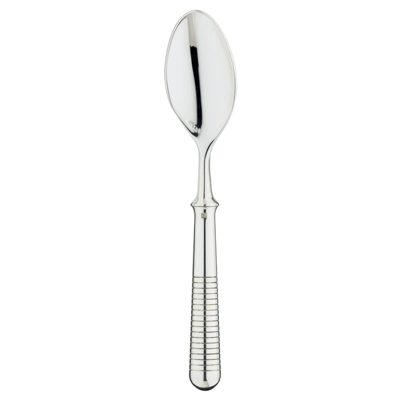 Transat silver-plated after-dinner tea spoon with engraved handle by Ercuis.