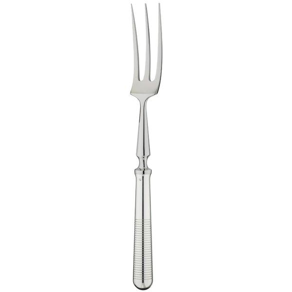 Transat silver-plated carving fork with two prongs and engraved handle by Ercuis.