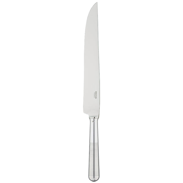 Transat silver-plated carving knife with long blade and engraved handle by Ercuis.