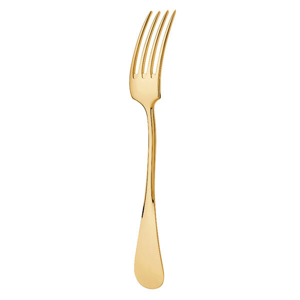Baguette gold-plated dinner fork by Ercuis, handcrafted with refined French detailing.
