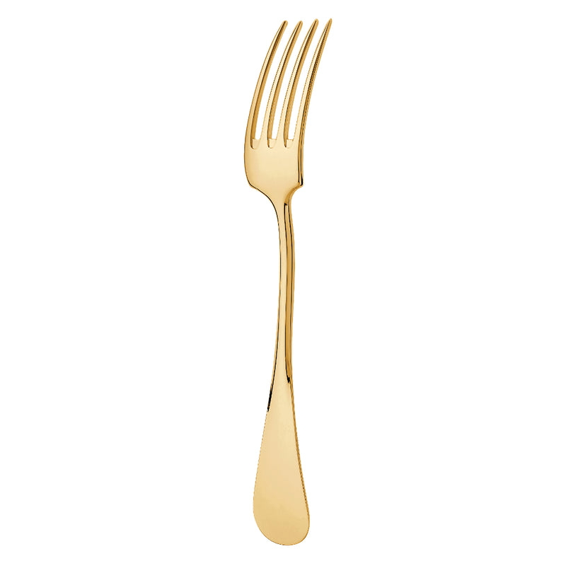 Baguette gold-plated dinner fork by Ercuis, handcrafted with refined French detailing.