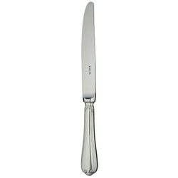Sully dinner knife by Ercuis in polished stainless steel with ridge handle and shell motif.