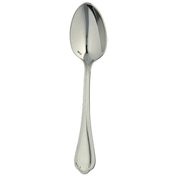 Sully dessert spoon by Ercuis in polished stainless steel with ridge handle and shell motif.