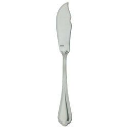 Sully fish knife by Ercuis in polished stainless steel with ridge handle and shell motif.