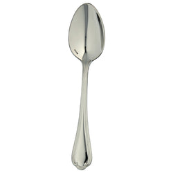Sully US tea spoon by Ercuis in polished stainless steel with ridge handle and shell motif.