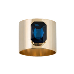 Single Gem Napkin Ring in navy blue by Joanna Buchanan on white background