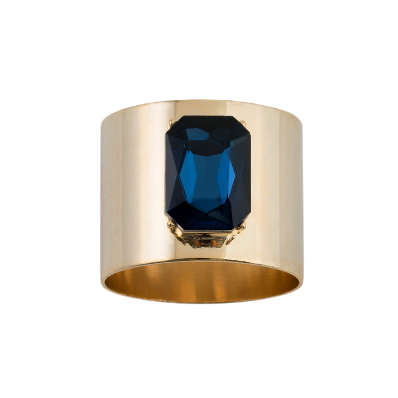 Single Gem Napkin Ring in navy blue by Joanna Buchanan on white background