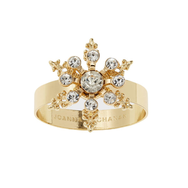 Front view of Crystal Snowflake Skinny Napkin Ring by Joanna Buchanan
