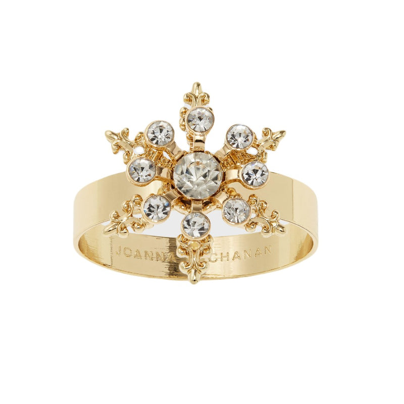 Front view of Crystal Snowflake Skinny Napkin Ring by Joanna Buchanan
