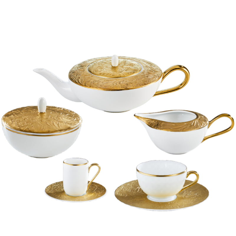 Tea/Coffee Set of 15 Pieces - 'Italian Renaissance' in Gold
