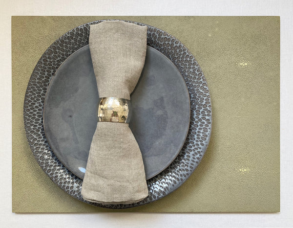 Grand Placemat Faux Shagreen Natural by Posh Trading Company