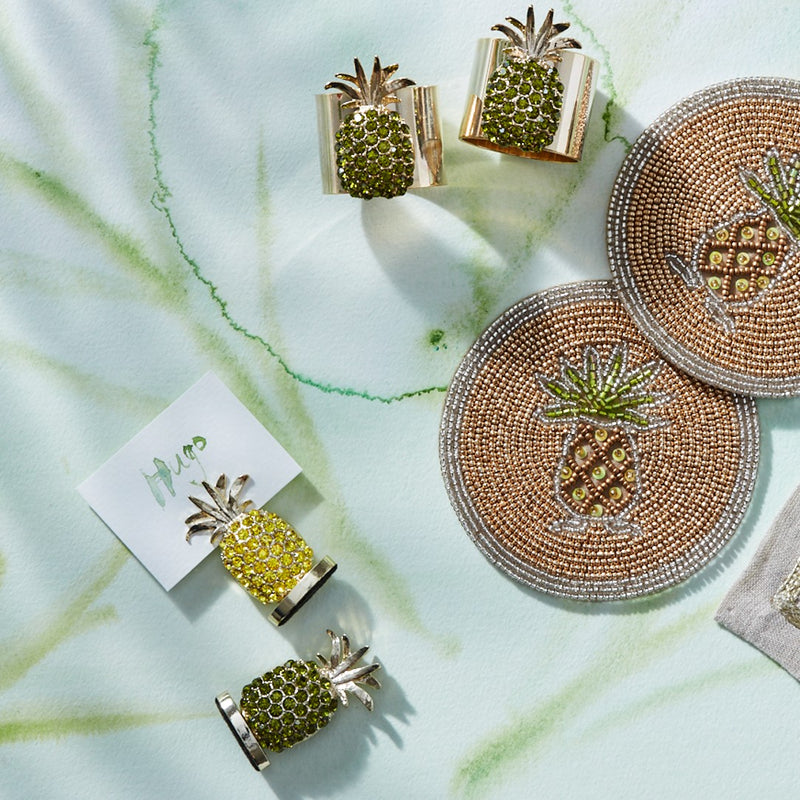 Pineapple Place Card Holders, Olive by Joanna Buchanan - Set of 2