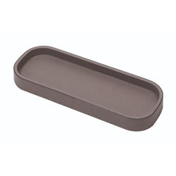 Long Rectangular Leather Tray "Polo" in Smoke, Small by Giobagnara