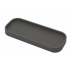 Long Rectangular Leather Tray "Polo" in Lava, Large by Giobagnara