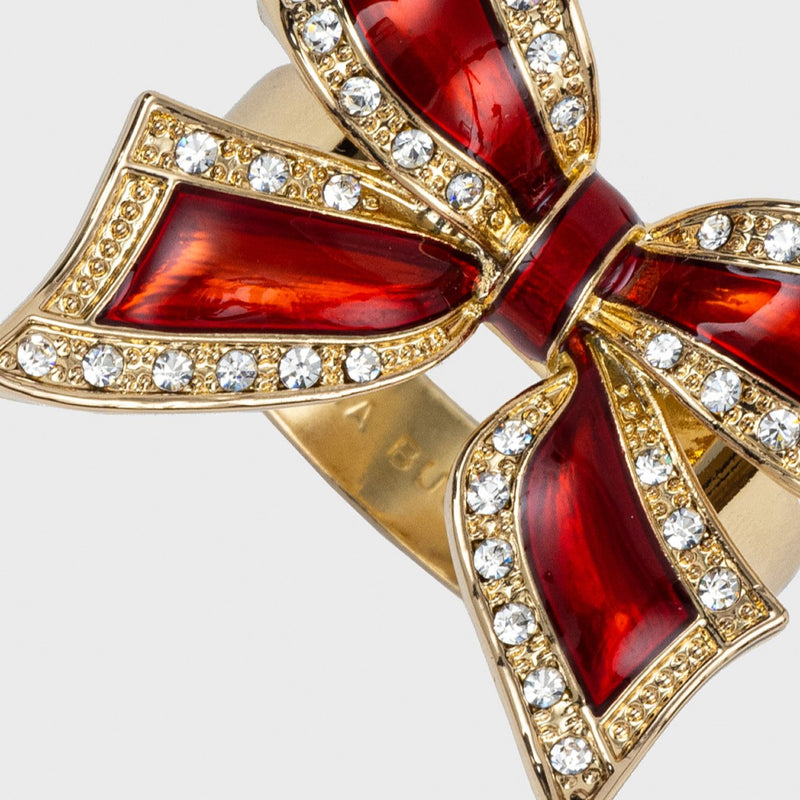 Enamel Bow Napkin Ring in Red by Joanna Buchanan | Set of 4