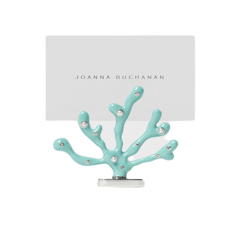 Coral Place Card Holders in Turquoise by Joanna Buchanan | Set of 4