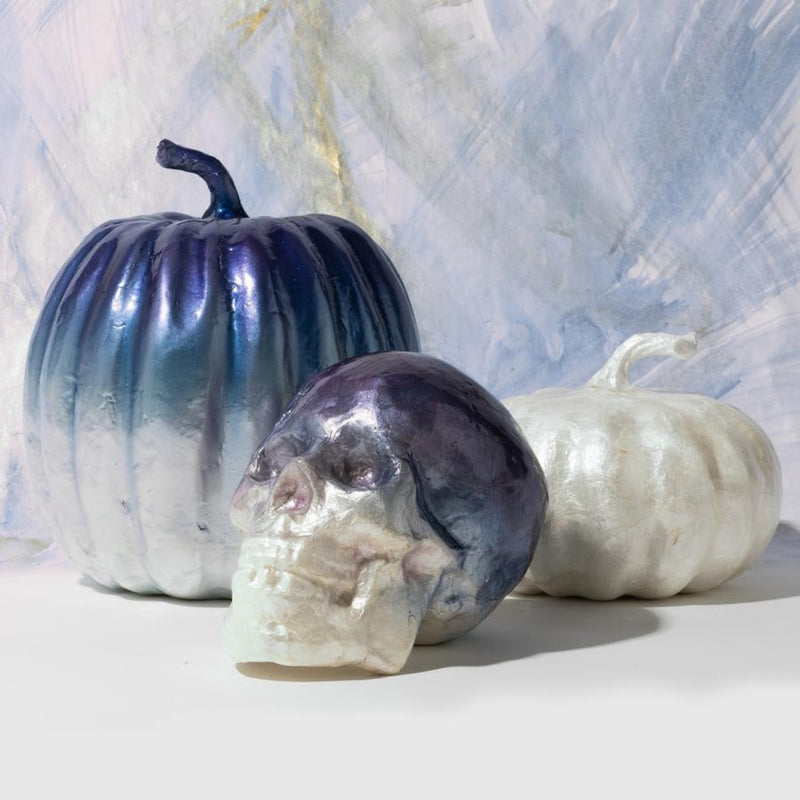 Large Capiz Pumpkin in Blue Ombré by Joanna Buchanan