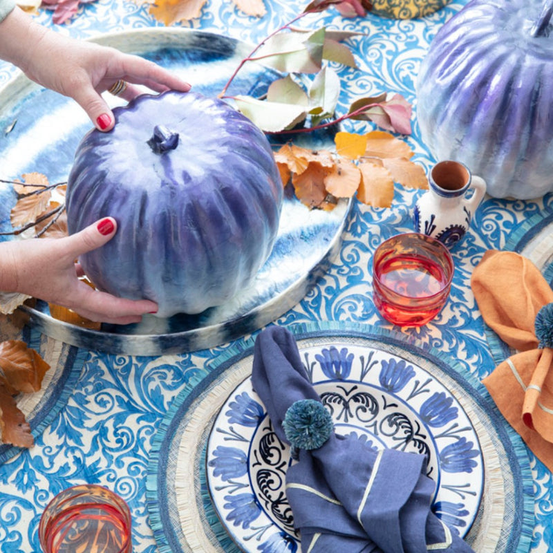 Large Capiz Pumpkin in Blue Ombré by Joanna Buchanan