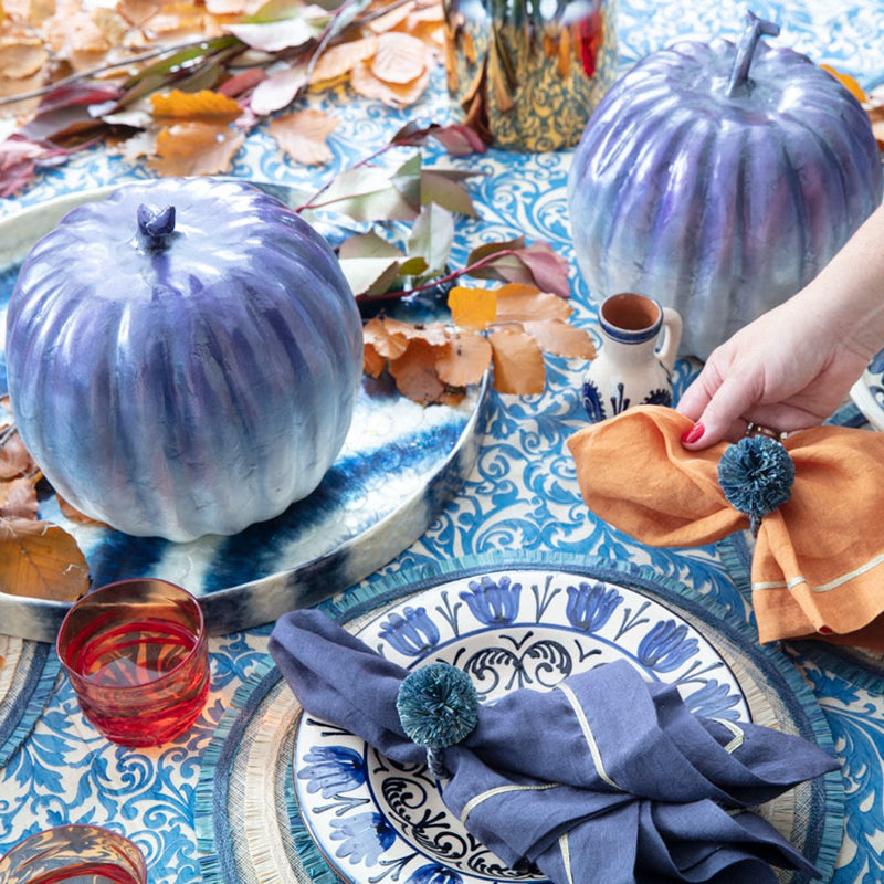 Large Capiz Pumpkin in Blue Ombré by Joanna Buchanan