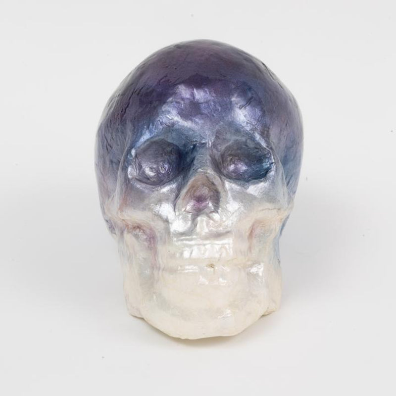 Decorative Capiz Skull in Blue Ombré by Joanna Buchanan