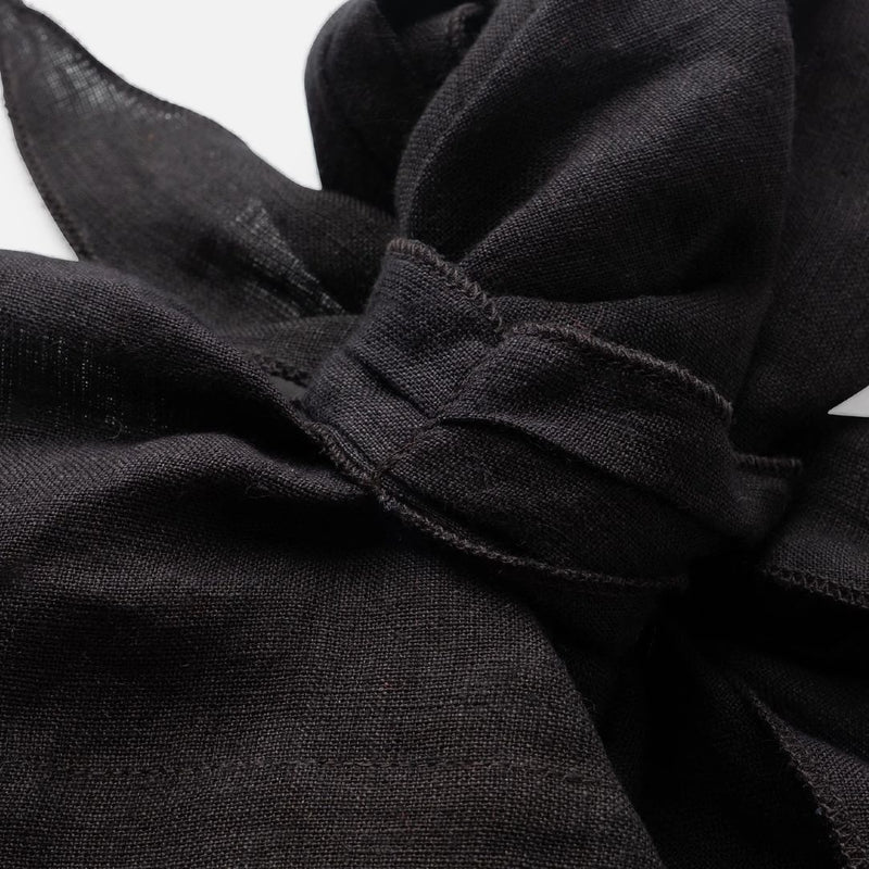 Bow Linen Napkin in Black by Joanna Buchanan | Set of 2