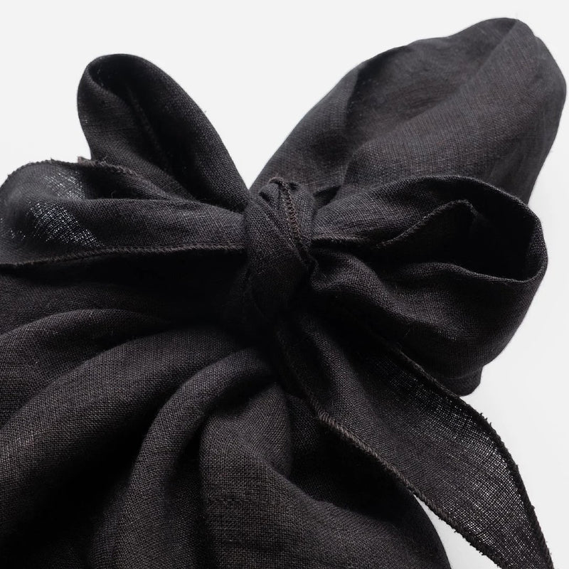 Bow Linen Napkin in Black by Joanna Buchanan | Set of 2