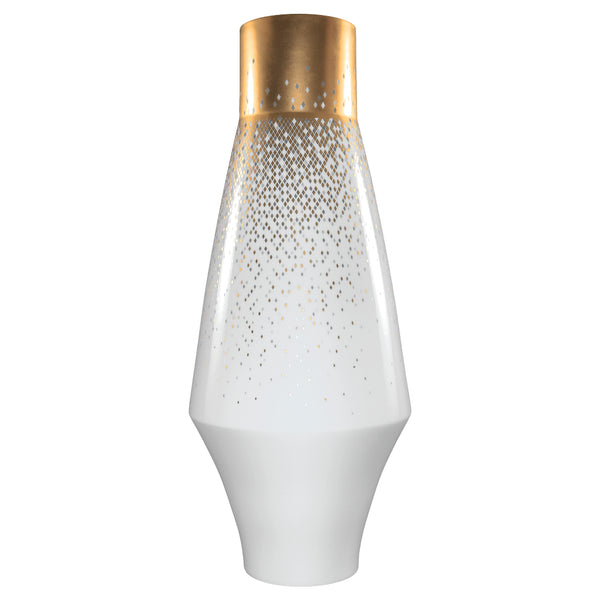 Large Vase - Souffle d'Or in White and Gold