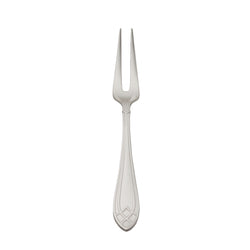 Arcade silver-plated small meat serving fork by Robbe & Berking with two pointed prongs and detailed handle.