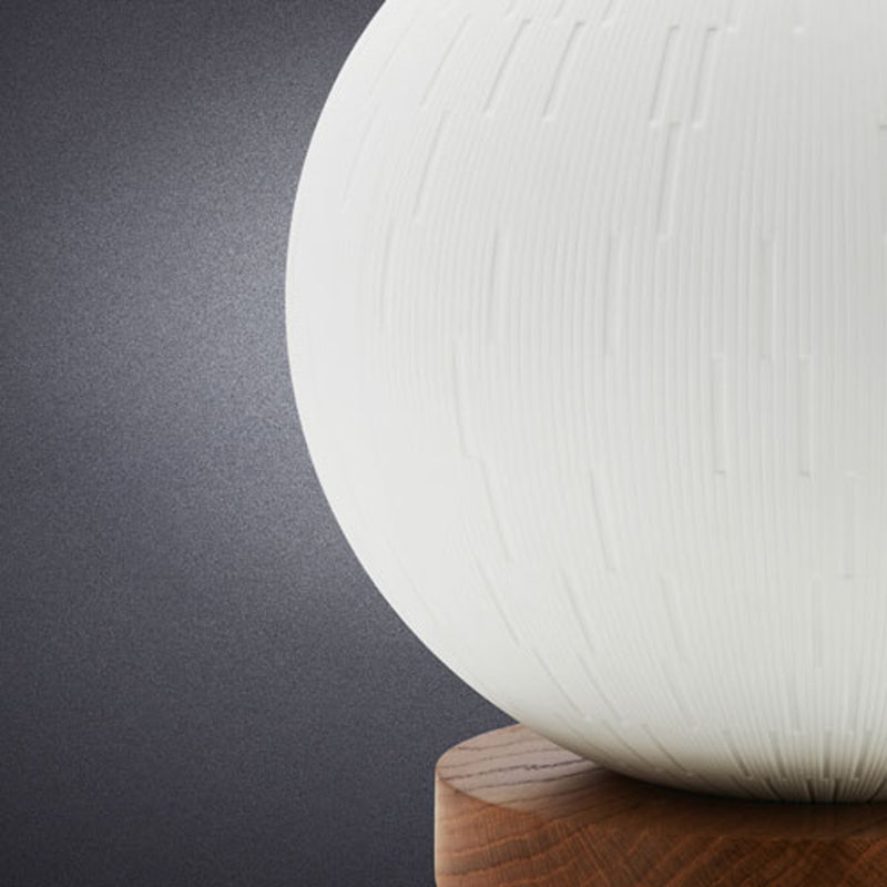 Mini Sphere Vase with Wooden Base - Infini White
