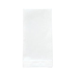 White linen napkin from the Florence collection, featuring fine stitching.