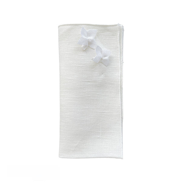 Jasmine Linen Napkin in White by Giardino Segreto
