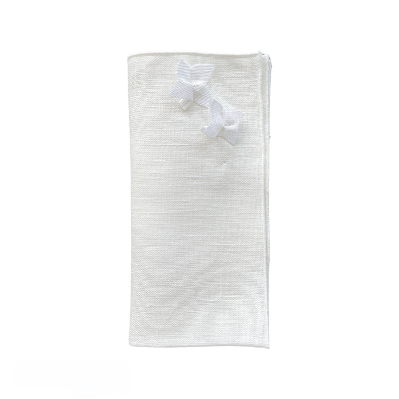 Jasmine Linen Napkin in White by Giardino Segreto