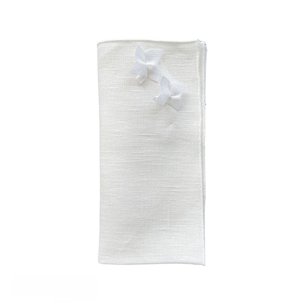 Linen Napkin 'Jasmine' in White by Giardino Segreto