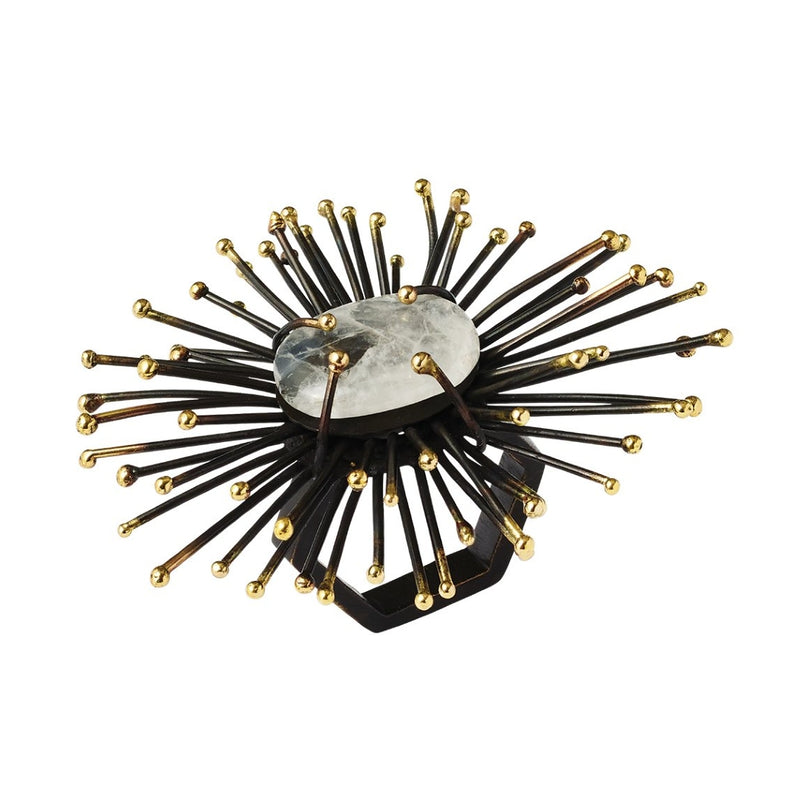 Luxury Flare napkin ring in black by Kim Seybert, on a white background.
