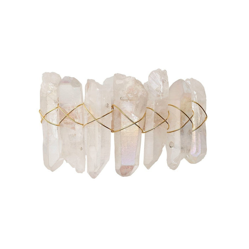 Top view of Radiant Napkin Ring featuring iridescent crystals, available at Amiramour