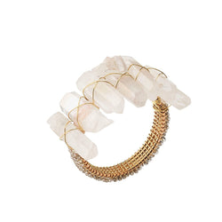 Radiant Napkin Ring by Kim Seybert, natural rock crystal design, sold by Amiramour