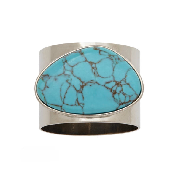 Gilt Edge Shell Napkin Ring in Turquoise by Joanna Buchanan
