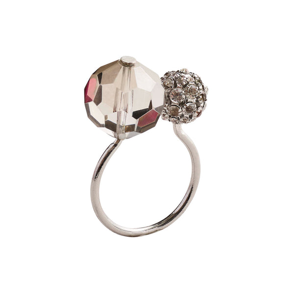 Grey and silver crystal napkin ring with rhinestone details, sold by Amiramour