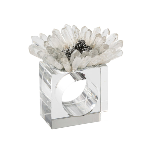 Bloom Luxury Napkin Ring in Quartz and Crystal