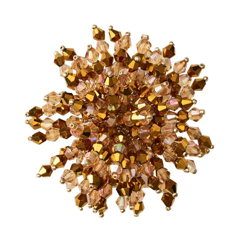 Top view of gold Brilliant Napkin Ring showcasing beaded design by Kim Seybert