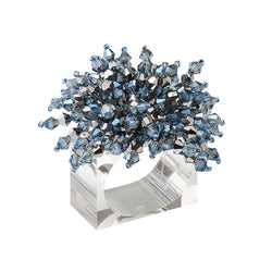 Brilliant Napkin Ring in midnight blue and silver by Kim Seybert, front view