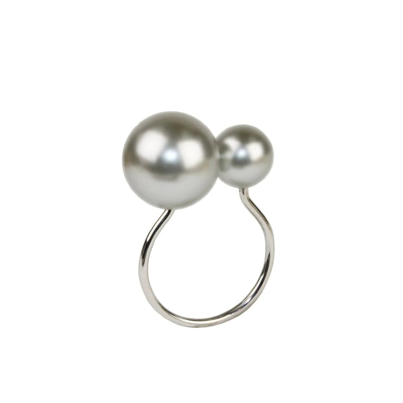Pearl Napkin Ring in Grey and Silver by Kim Seybert | Set of 4
