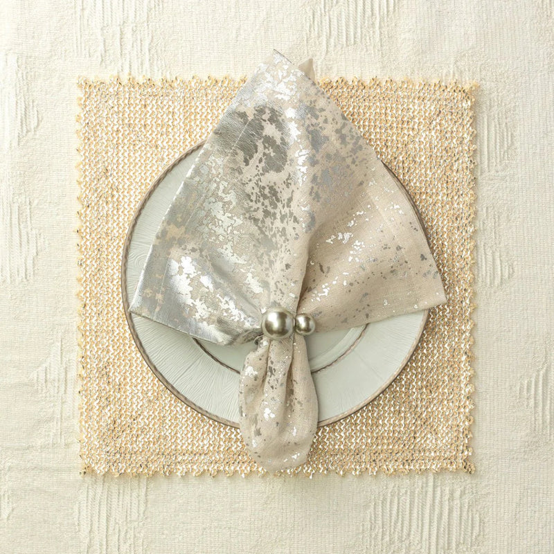 Pearl Napkin Ring in Grey and Silver by Kim Seybert | Set of 4