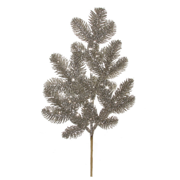 Faux Pine Silver Glitter Branch 50cm